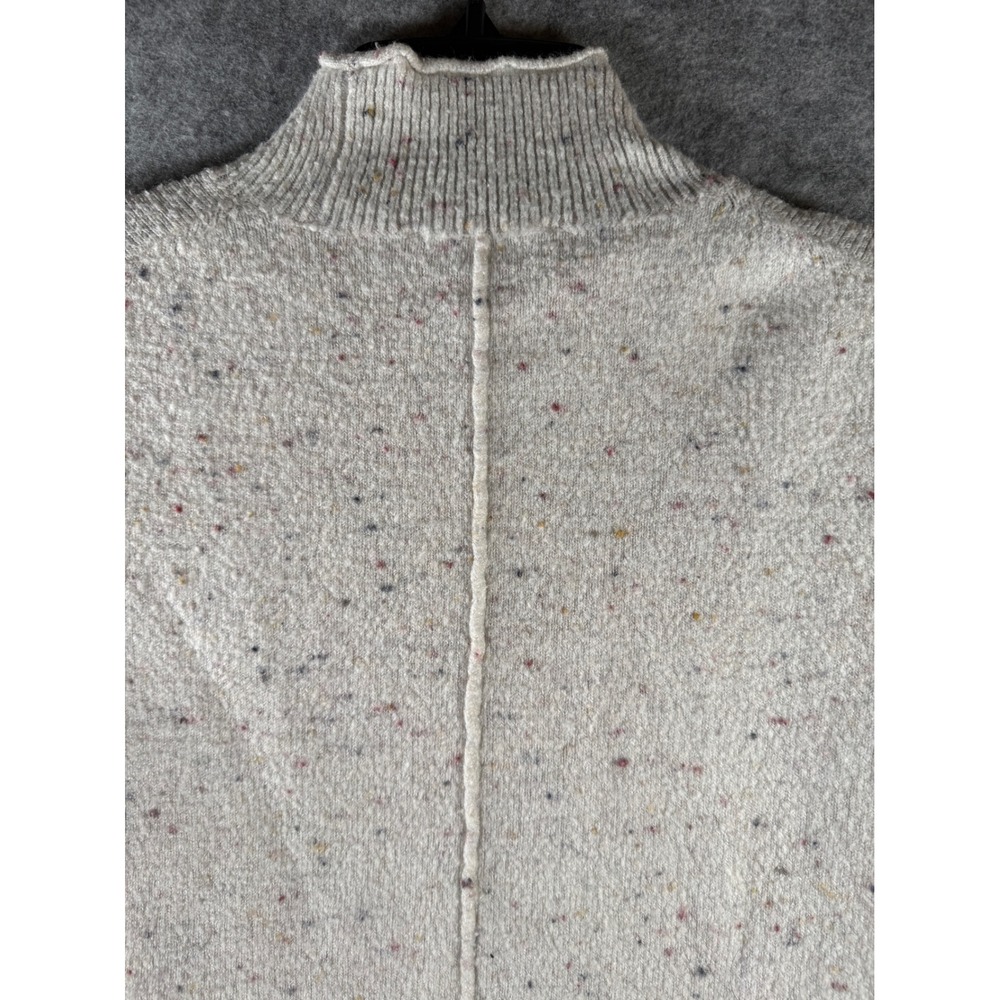 LOFT Womens Cream Oatmeal‎ Confetti Fleck Mock Neck Boucle Sweater Size M - Picture 4 of 12
